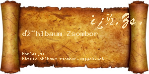 Öhlbaum Zsombor névjegykártya